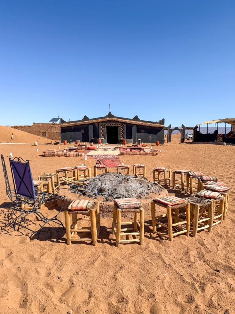 Nuestro campamento en el desierto de Zagora, dunas de Erg Chigaga
