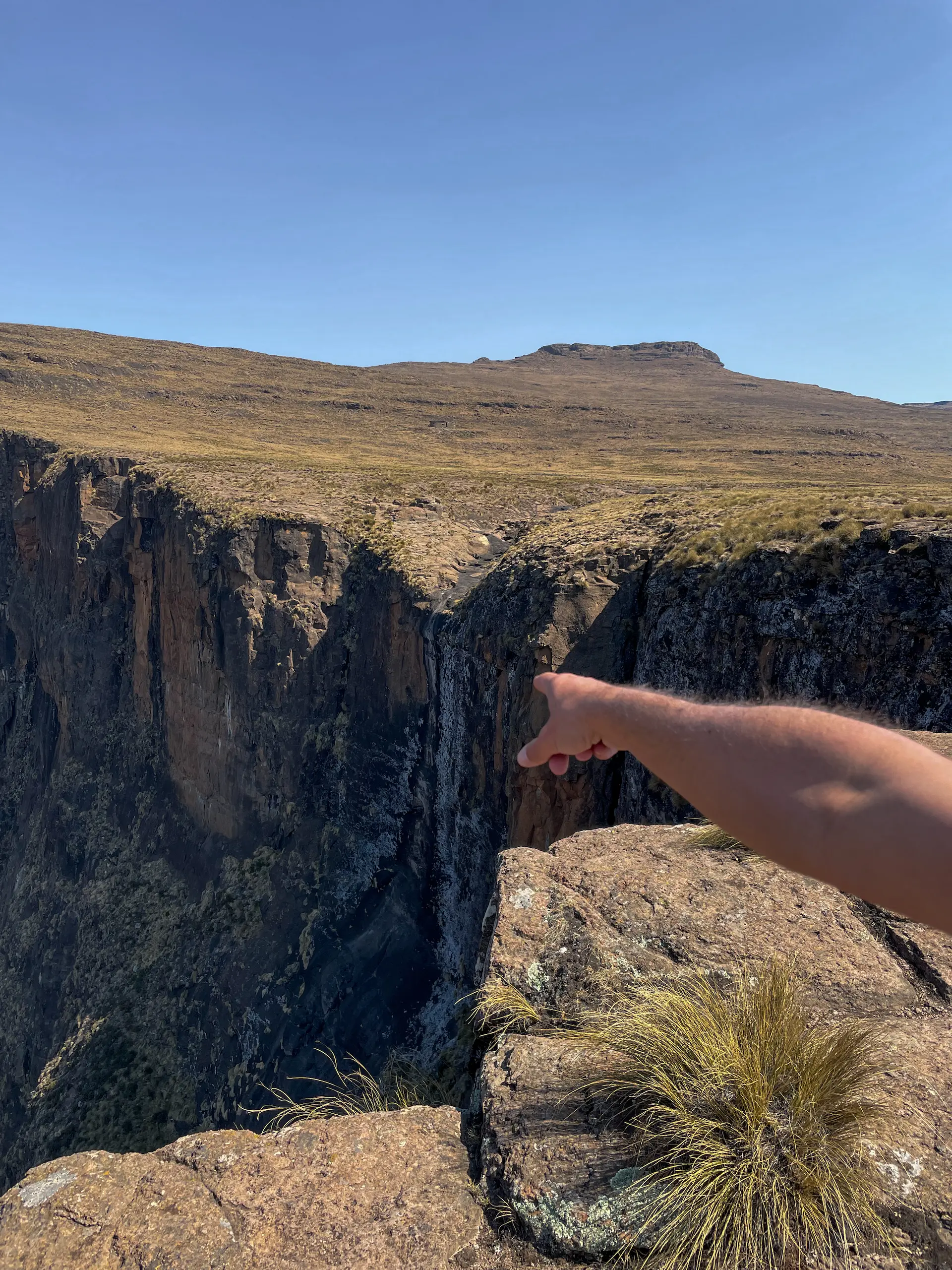 Las Tugela Falls sin agua en temporada seca